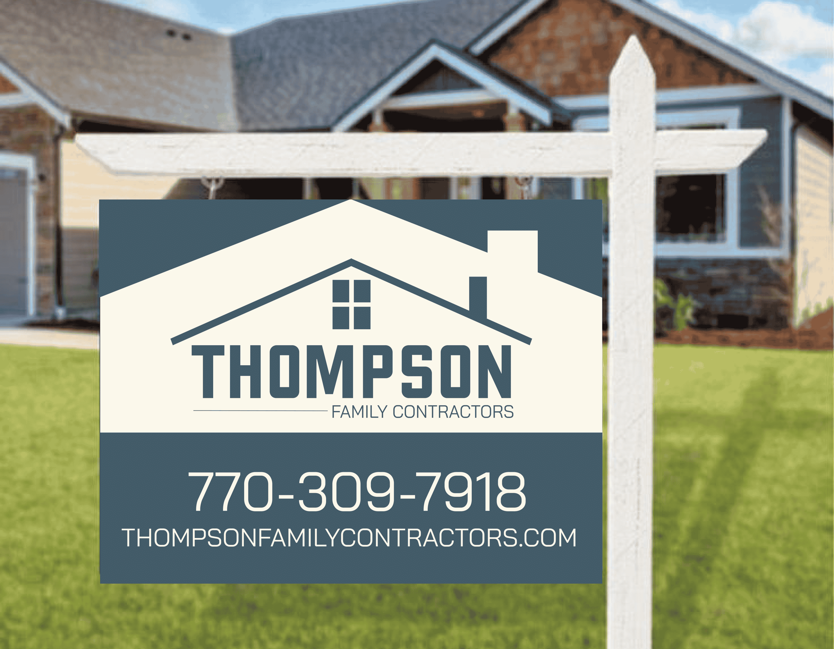 Thompson Family Contractors yard sign mockup