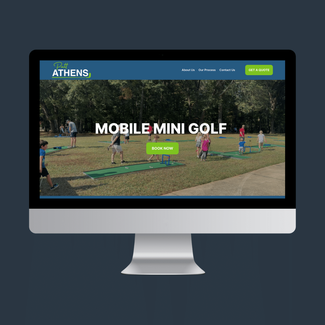 a computer screen with a website for mini golf